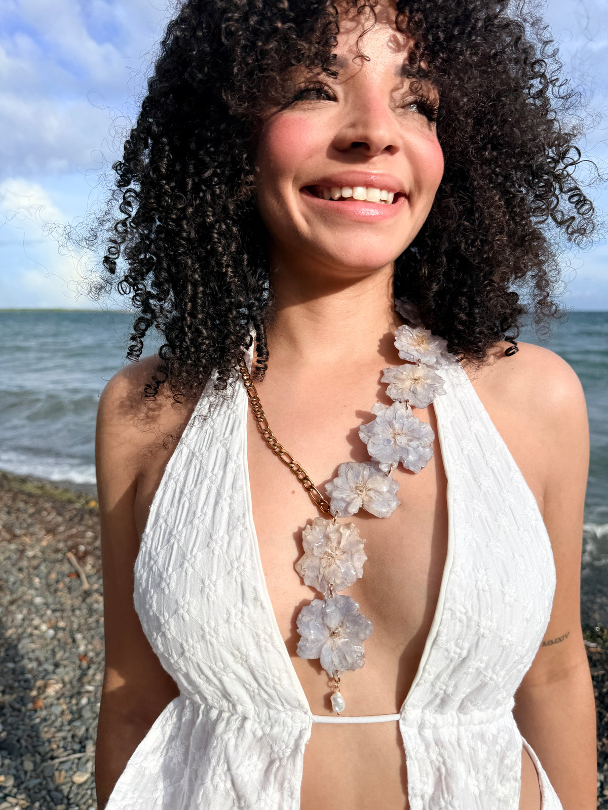 Delphinium Cascade Necklace