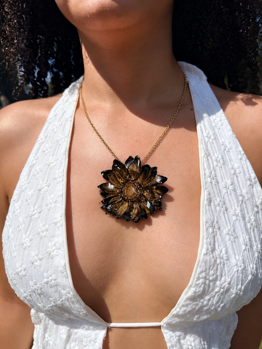Midnight Sunflower Necklace