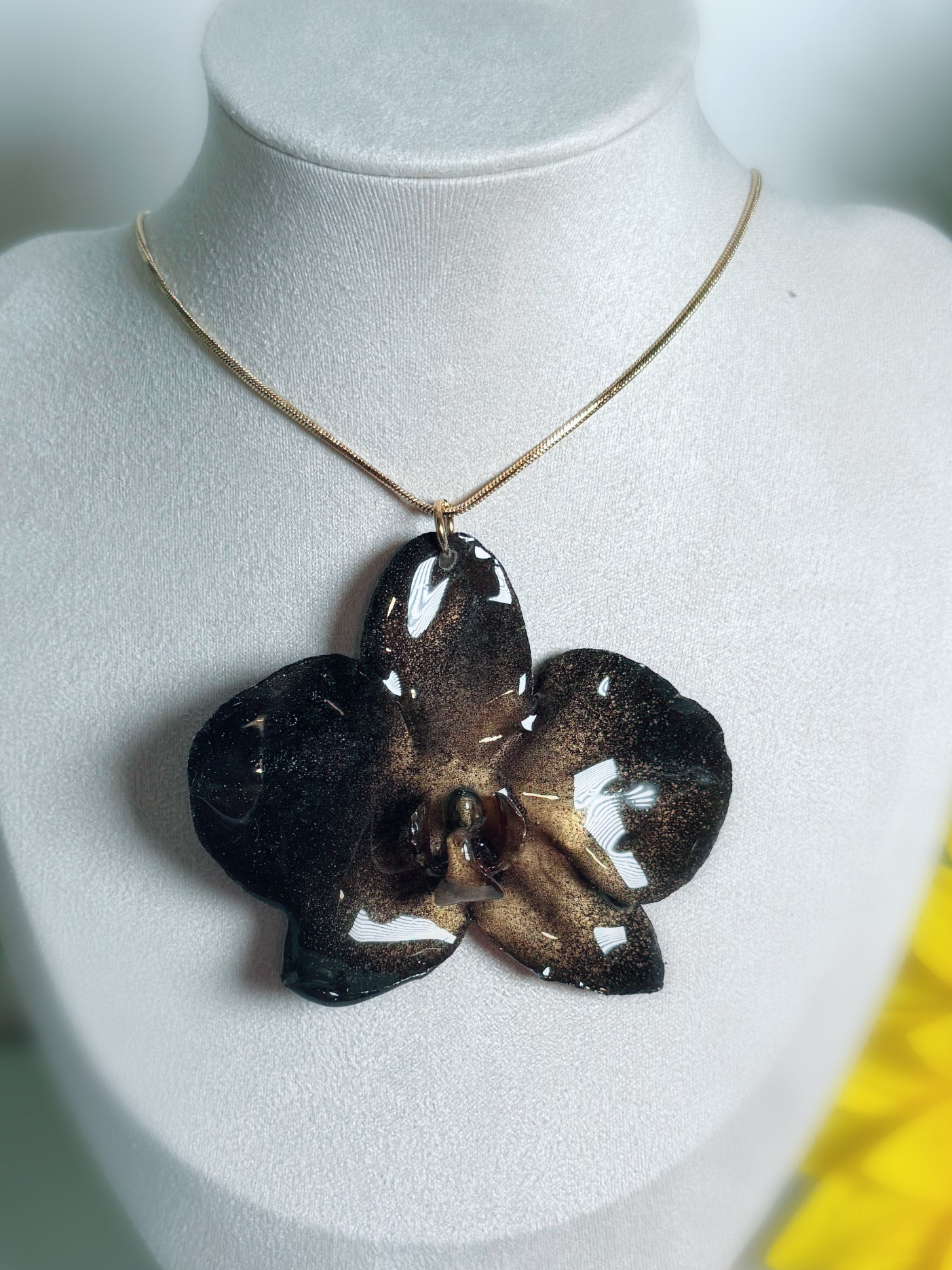 Black Phalaenopsis necklace