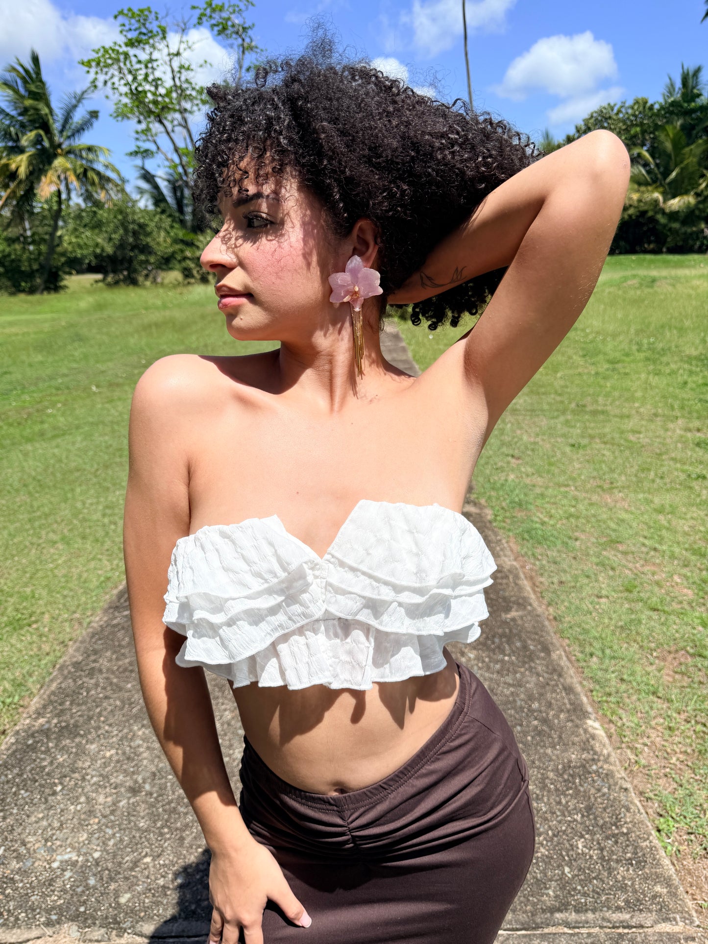 Fancy orchid earrings