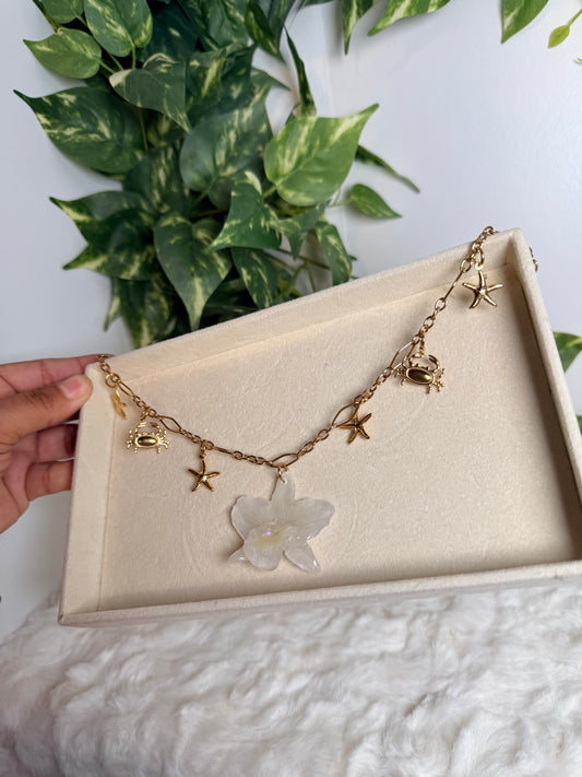 Pearl Tide Charm Necklace