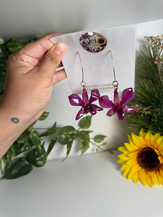 Dendrobium Orchid earings