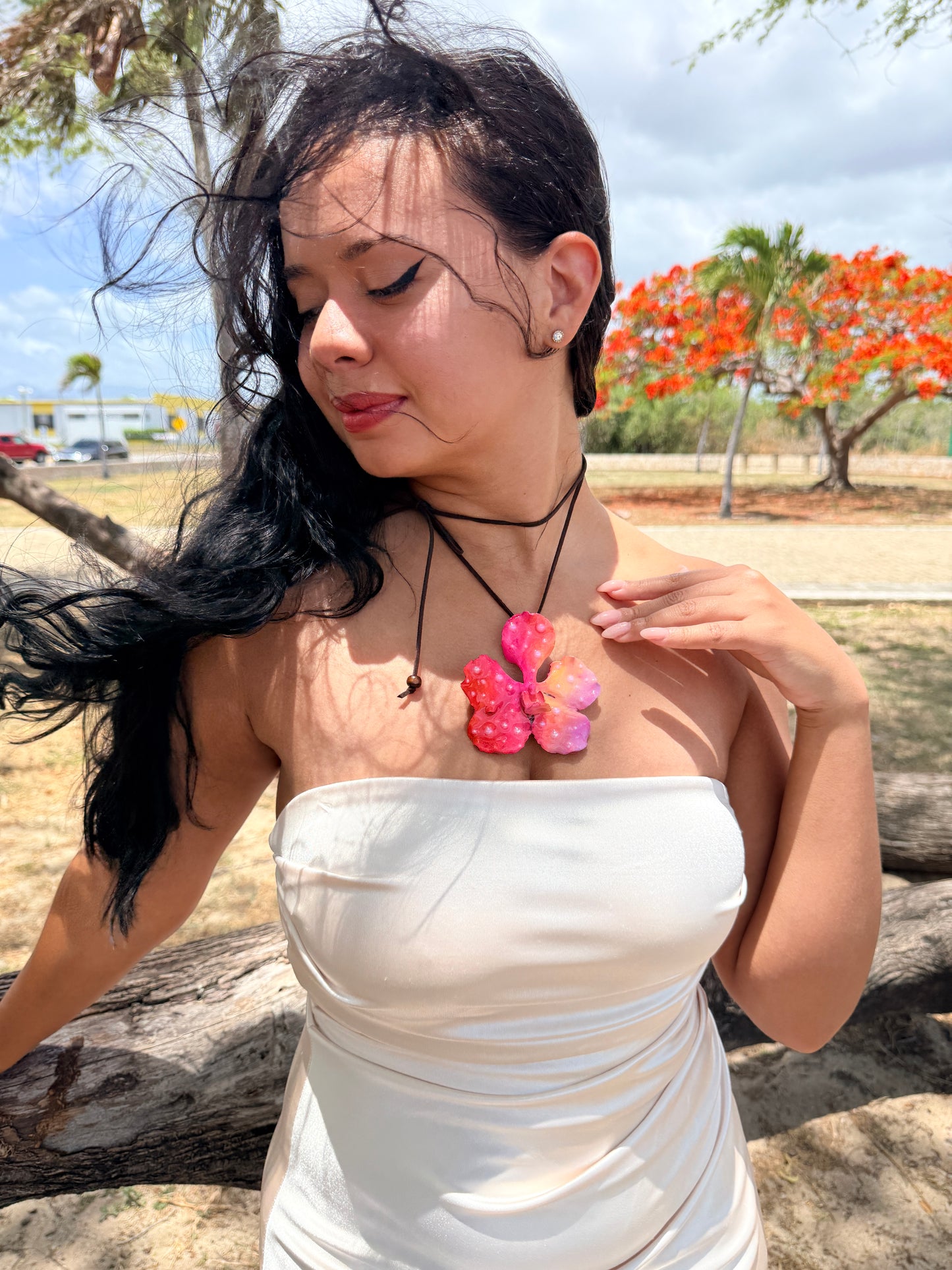 Vanda Pink Pearl Choker