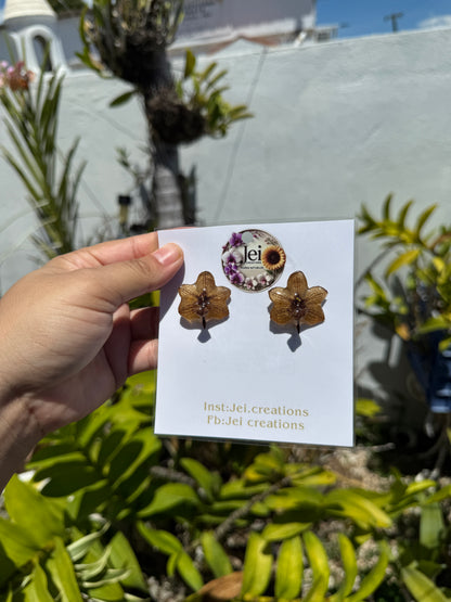 Extra baby Brown Orchid Stud