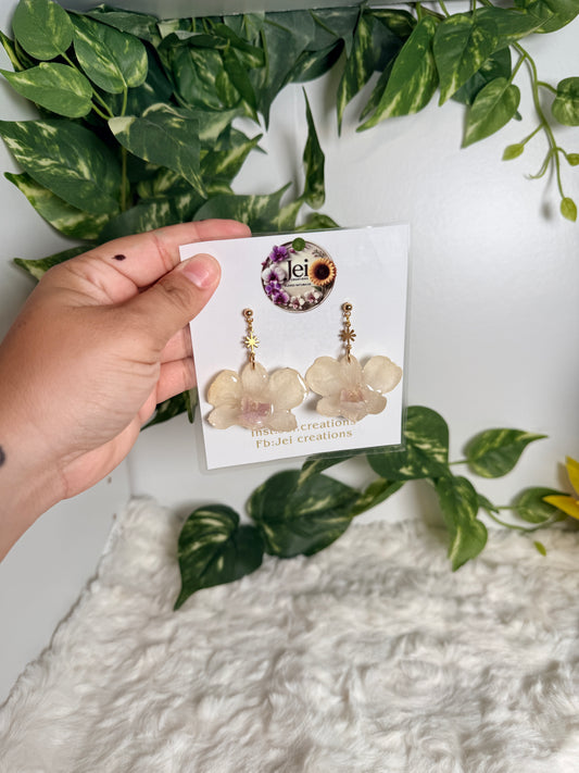 Baby yellow orchid earings
