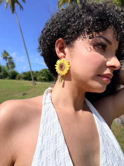 Sunflower Drop Earrings