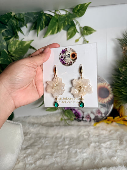 Ivory Delphinium Bloom Earrings