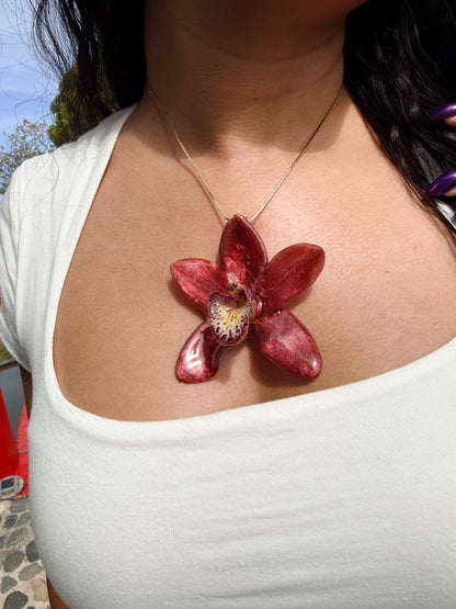 Gabriela’s Ruby Cymbidium Necklace