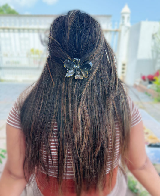 Black Cattleya Hair clip