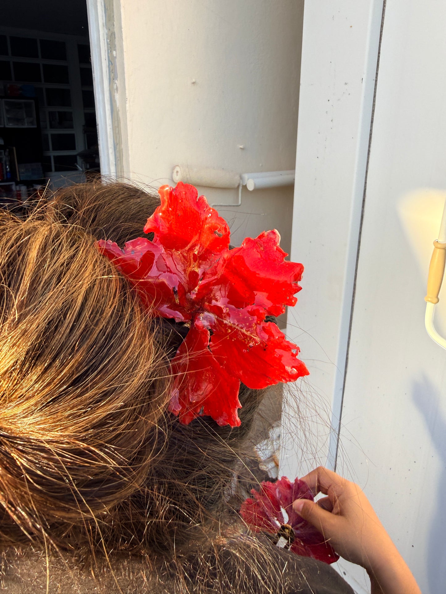 Red Exotic Poppy Hair Fork