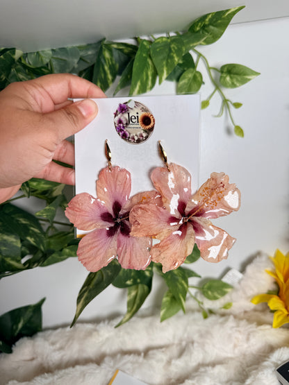 Blush Hibiscus Earrings