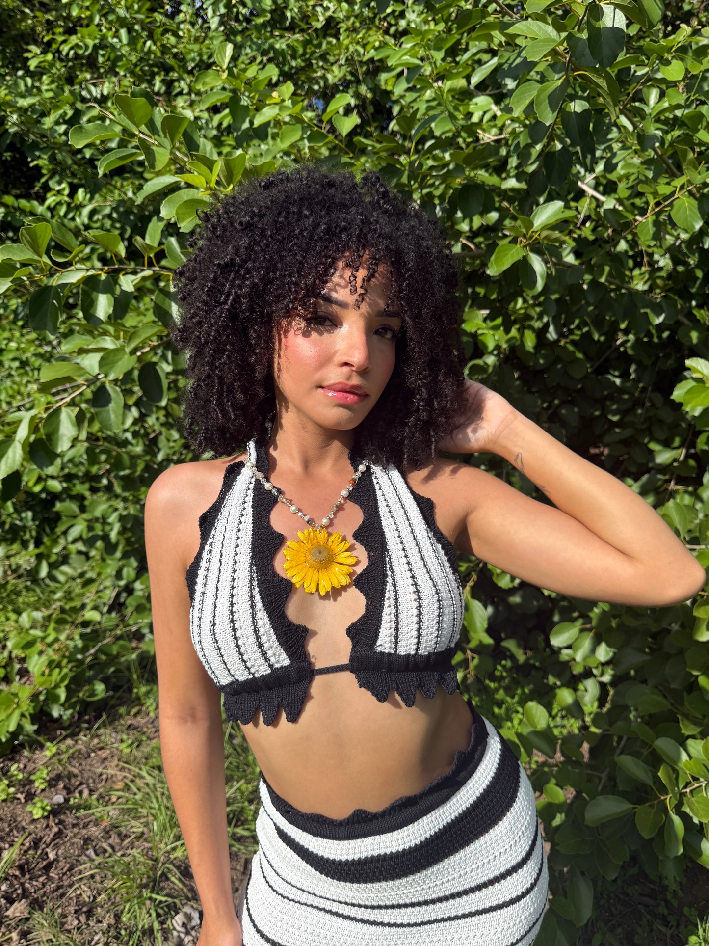 Yellow gerbera Fairy necklace