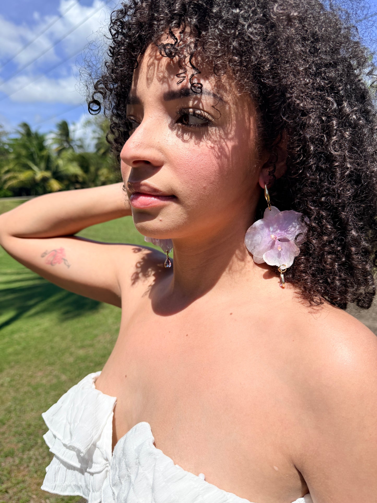 Purple Phalaenopsis earrings