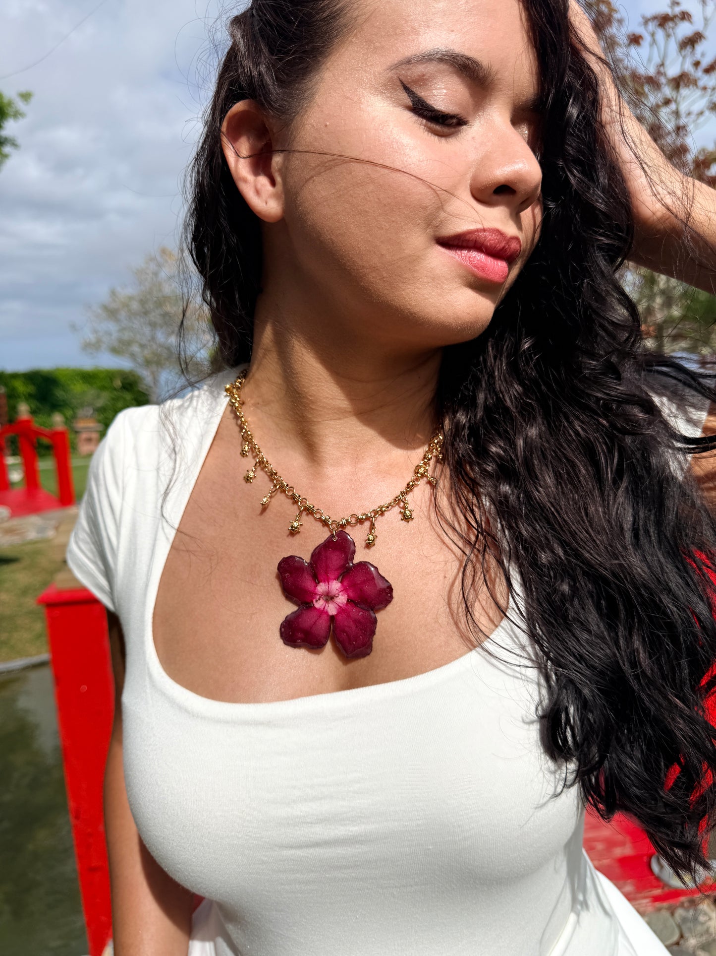 Desert Rose charm necklace