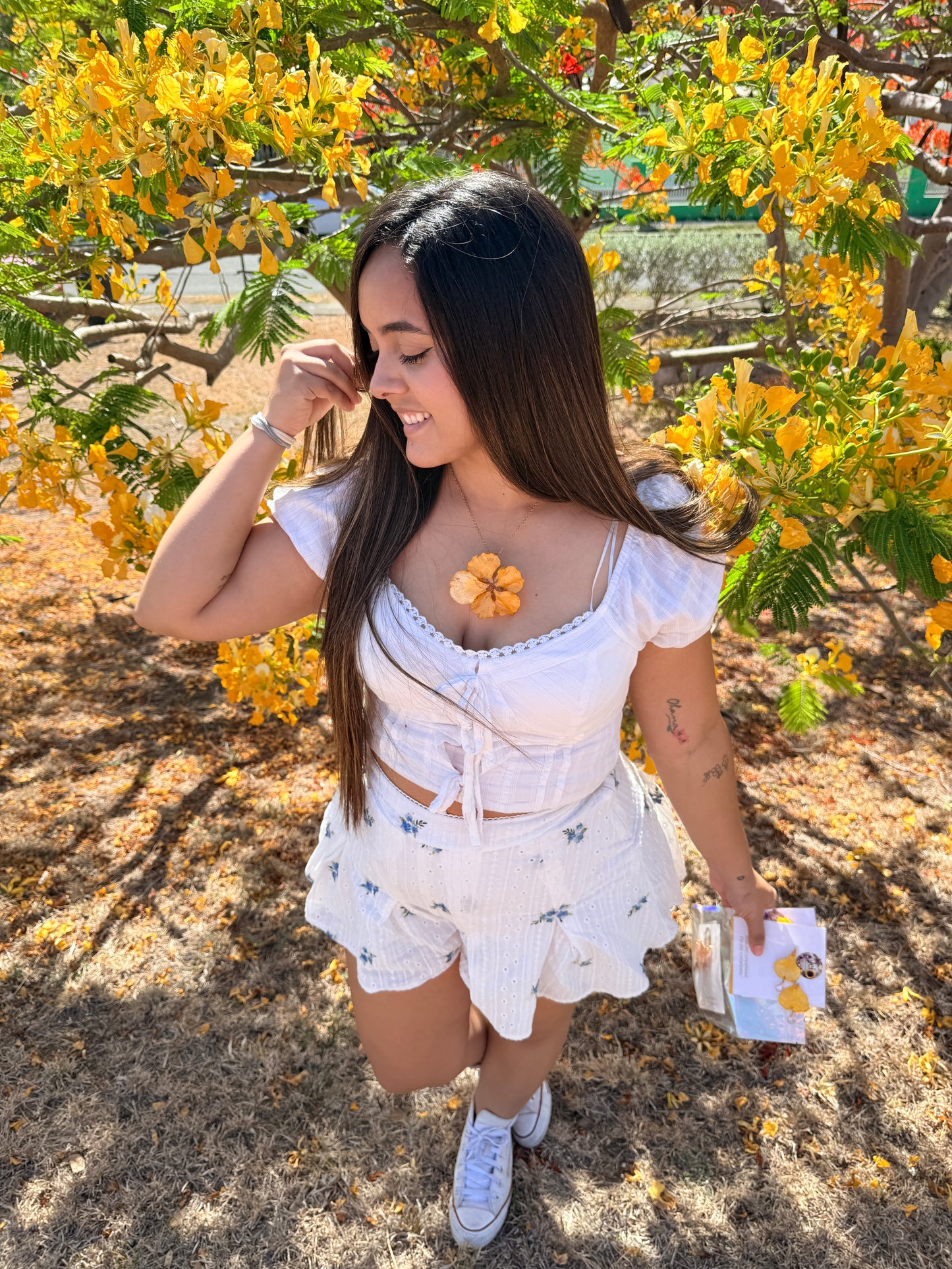 Yellow Flamboyan necklace