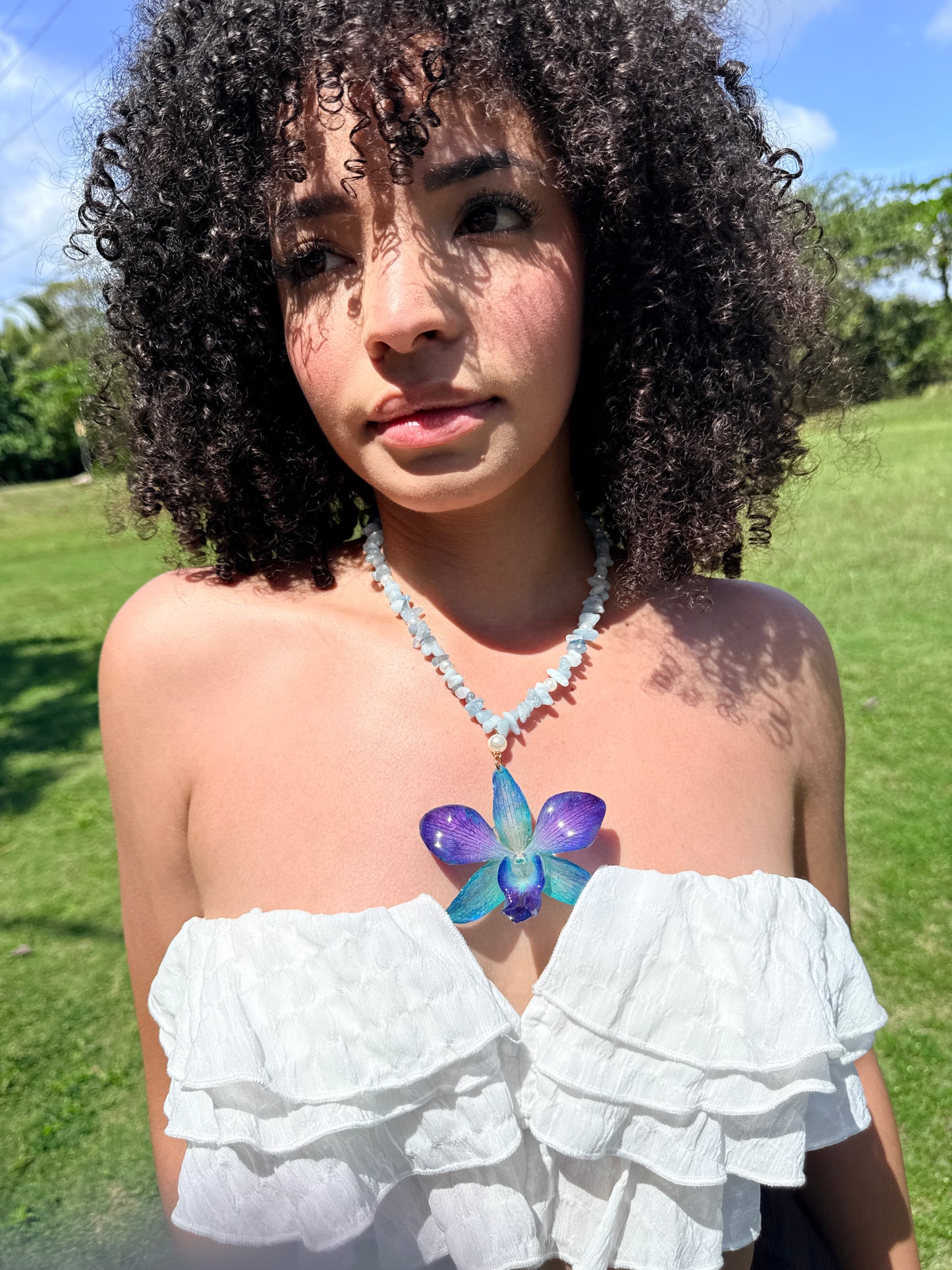 Blue Orchid Choker