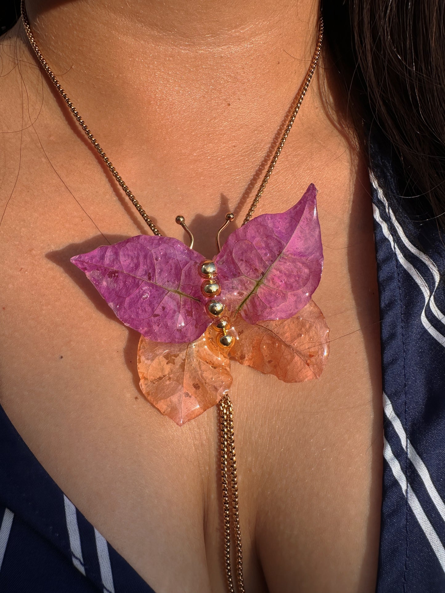 Bougainvillea Butterfly necklace
