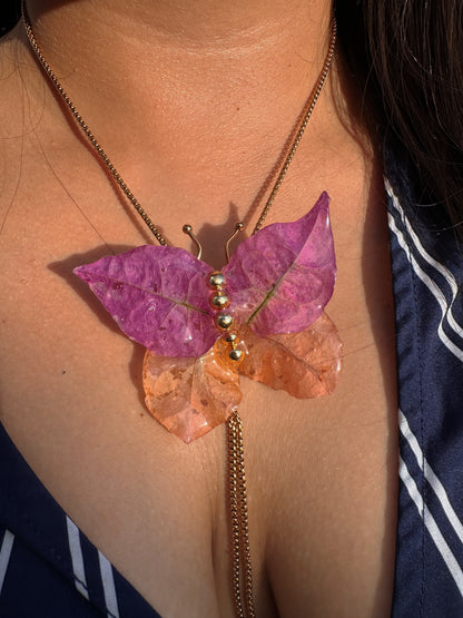 Bougainvillea Butterfly necklace
