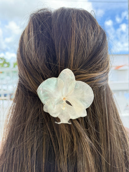 White Phalaenopsis Orchid Hair clip