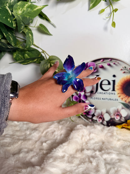 Azure Orchid Ring