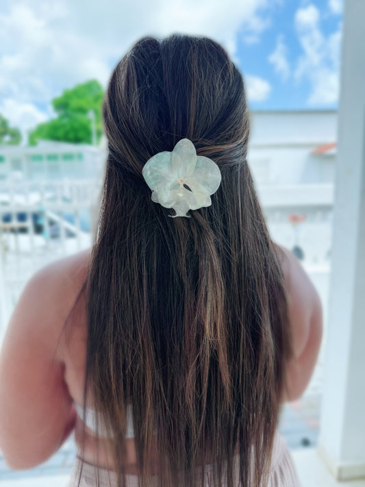 White Phalaenopsis Orchid Hair clip