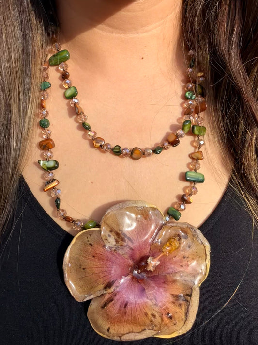 Sunset Poppy 2-in-1 Statement Necklace/hairclip