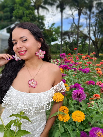 Desert rose necklace/earings