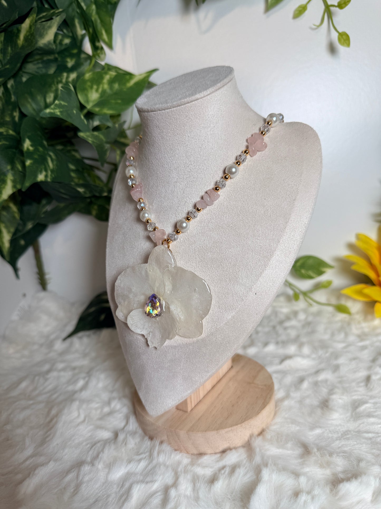 Iridescent Bloom Orchid Necklace