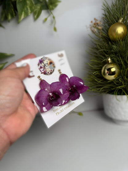 Big Dendrobium Orchid earings