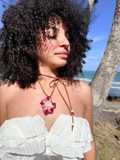 Exotic Desert Rose Leather Choker