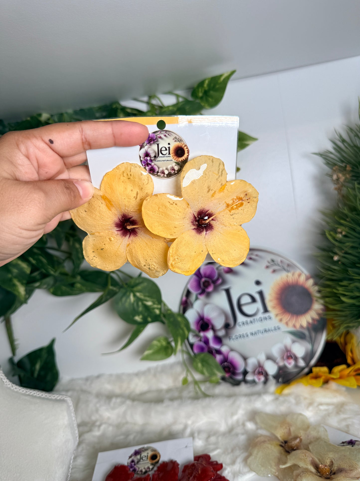 Golden Exotic Poppy Stud Earrings
