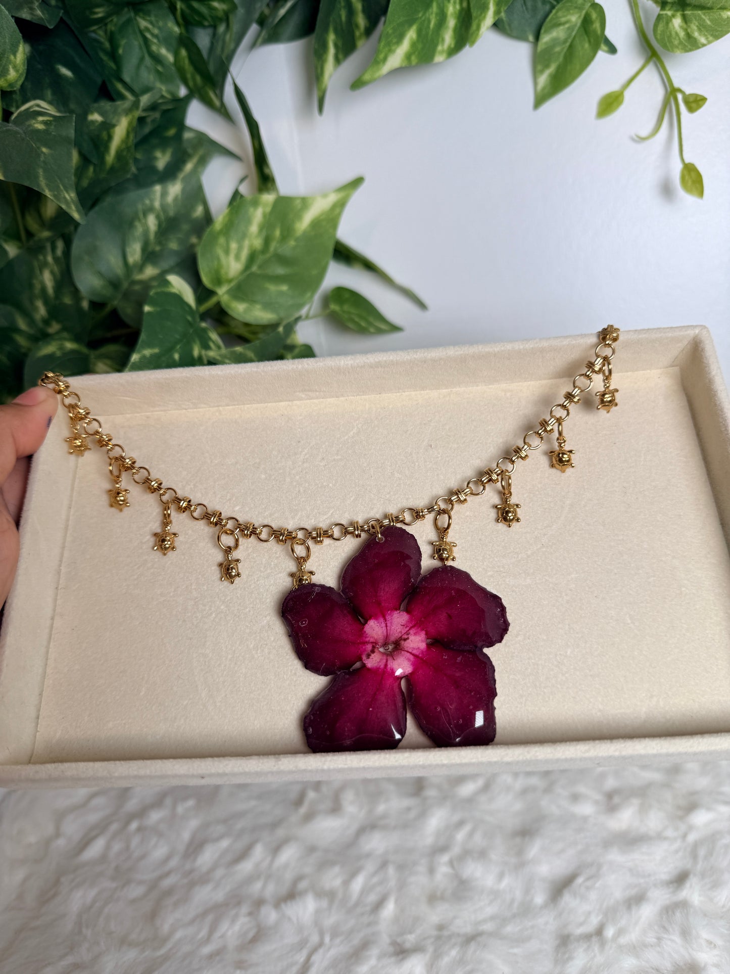 Desert Rose charm necklace