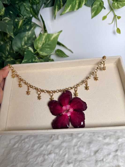 Desert Rose charm necklace