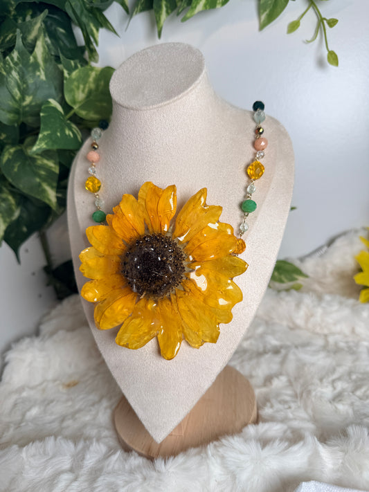 Sunflower Mosaic Necklace