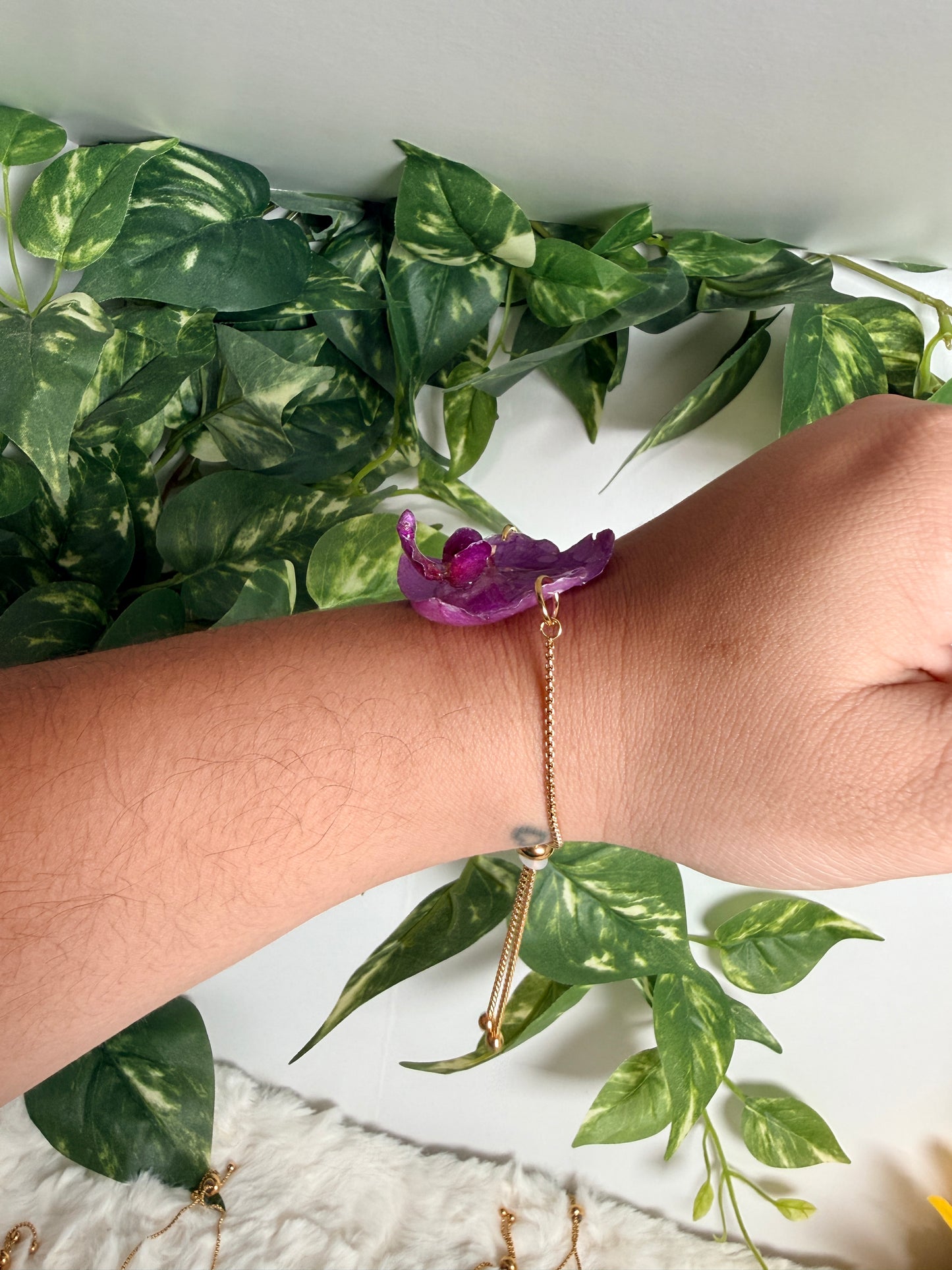 Baby orchid bracelet