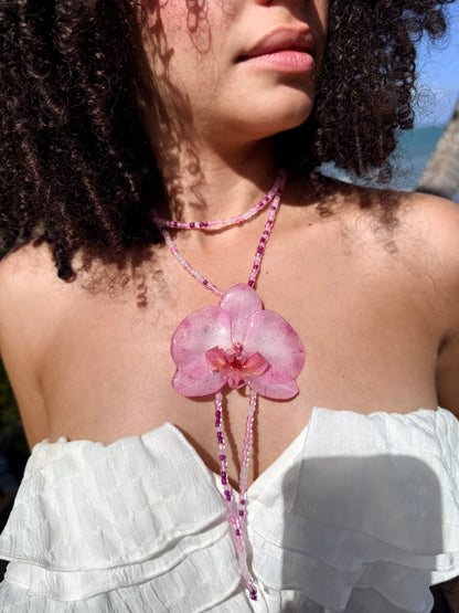 Pink Phalaenopsis Adjustable Lariat
