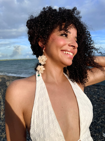 Ivory Cascade Delphinium Earrings