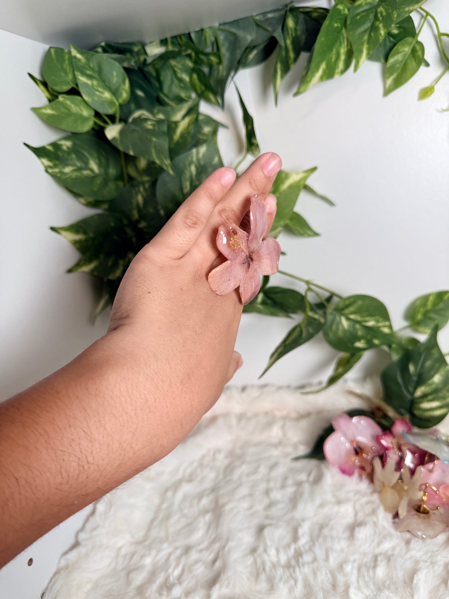 Dusty Rose Exotic Poppy Ring