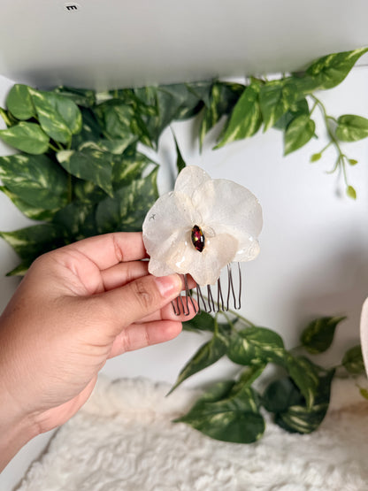 Ivory Amethyst – Orchid Hair Comb