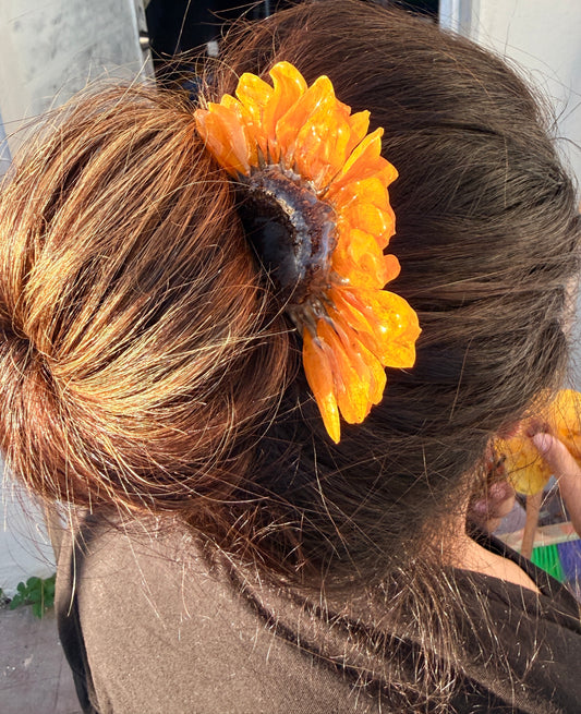 Golden Sunflower Hair Pin