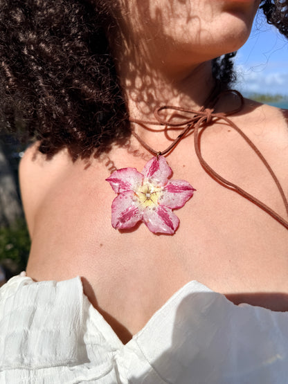 Exotic Desert Rose Leather Choker