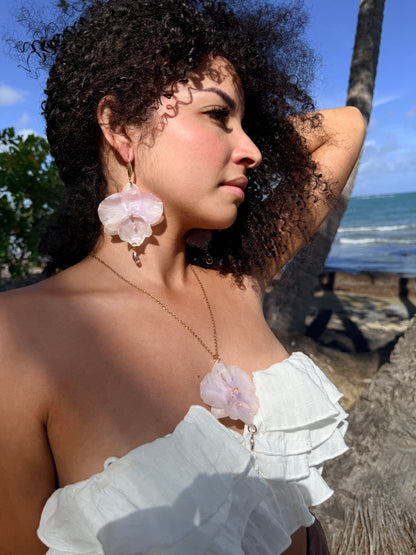 Purple Phalaenopsis earrings