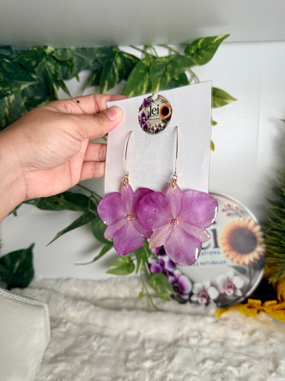 Lavender orchid Hoop Earrings