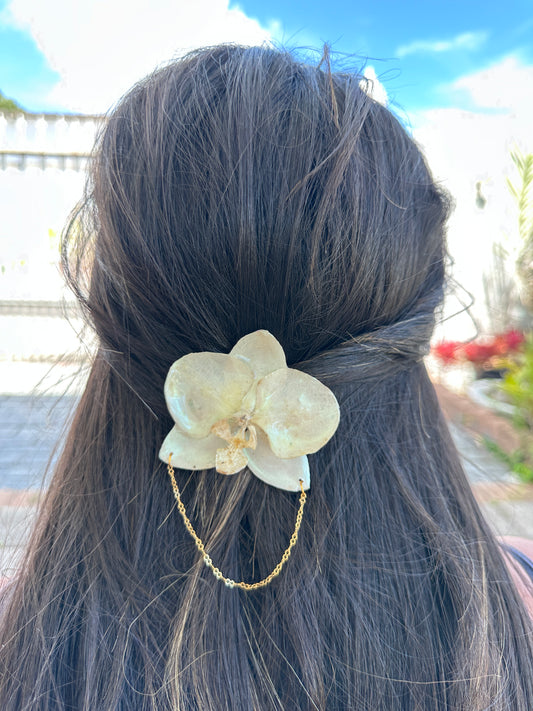 White Phalaenopsis Orchid Hair clip