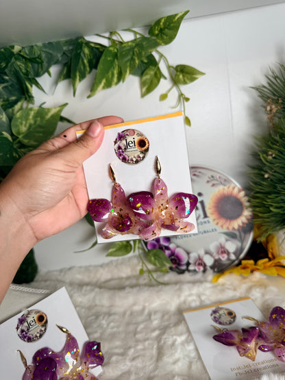 Royal Orchid Cascade Earrings