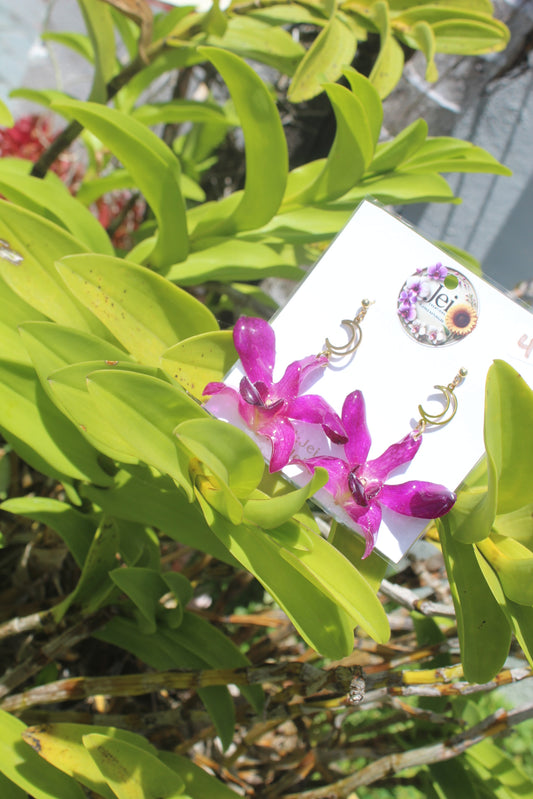 Moon Orchid earings