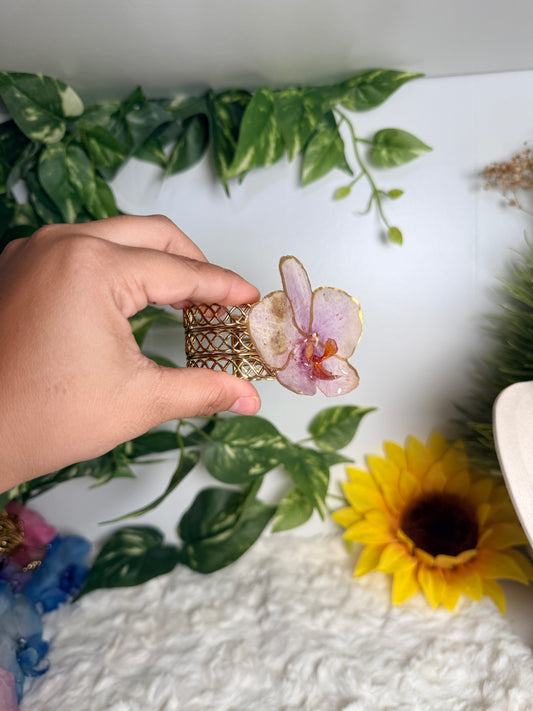 Golden Blush Orchid Cuff