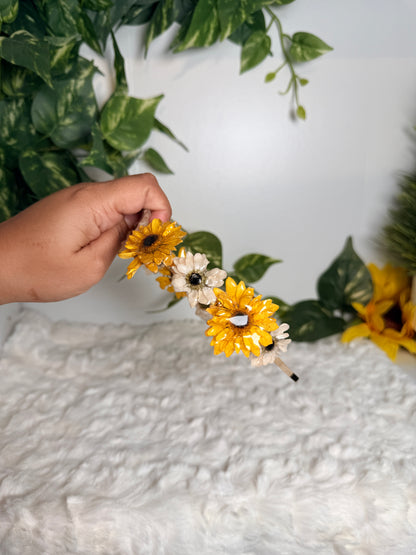 Sunflower & Daisy Meadow Crown