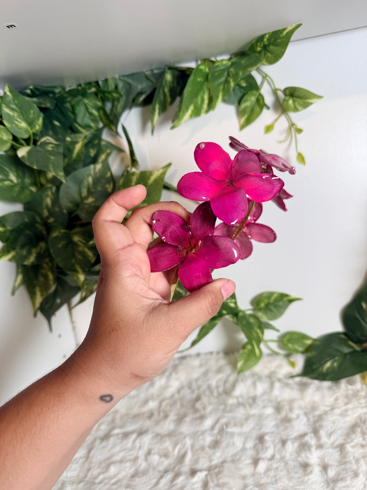 Fuchsia Plumeria Crown