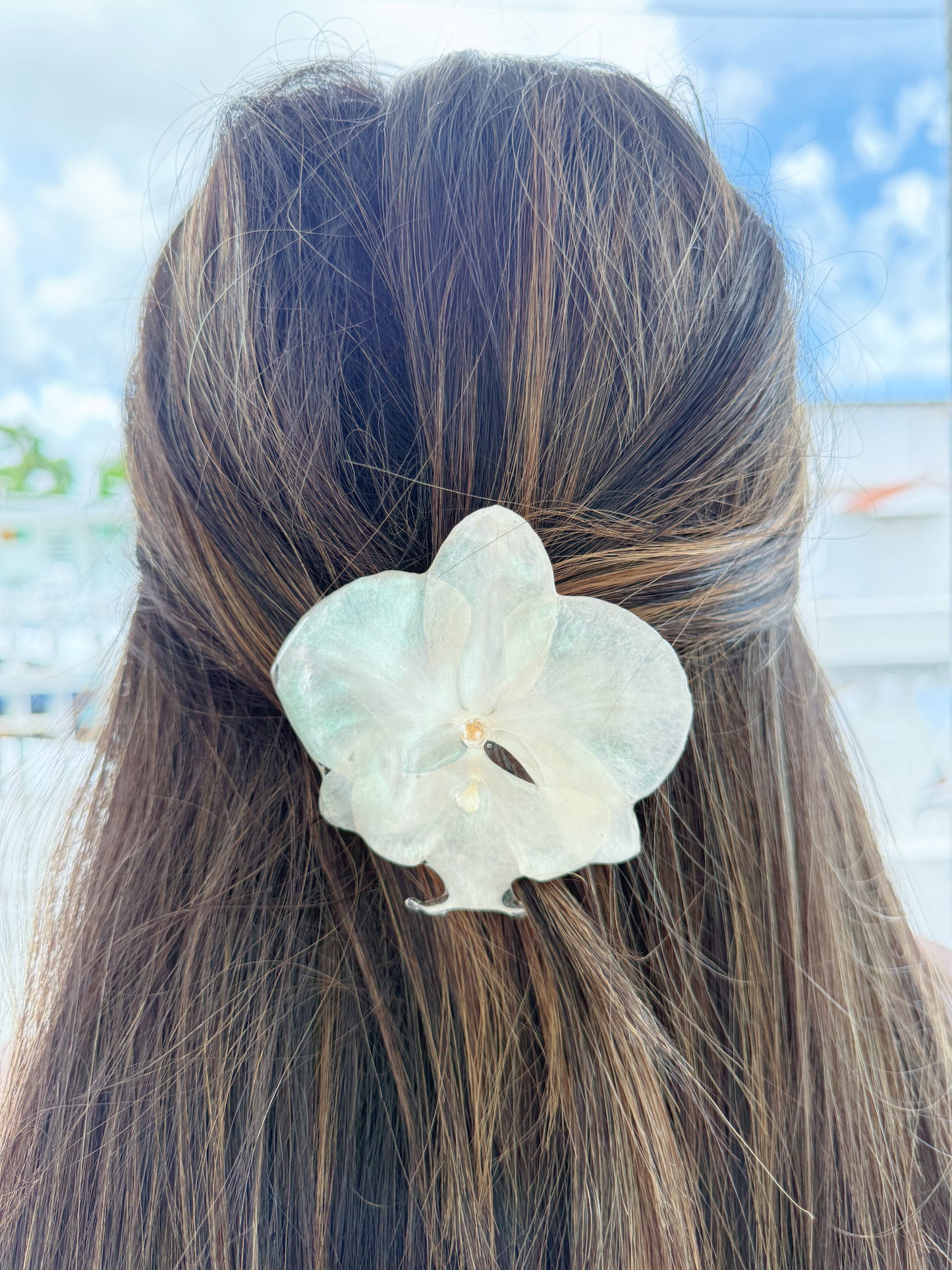 White Phalaenopsis Orchid Hair clip